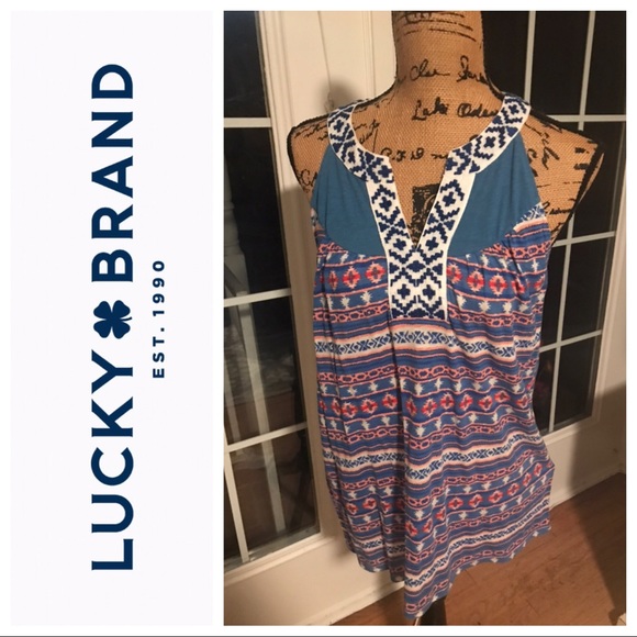 Lucky Brand Tops - Lucky Brand Tank with Tribal Embroidery- NWT M